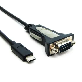 USB Type C to RS232 Serial Adapter DB9-Male/ Hex Nut, FTDI Chipset