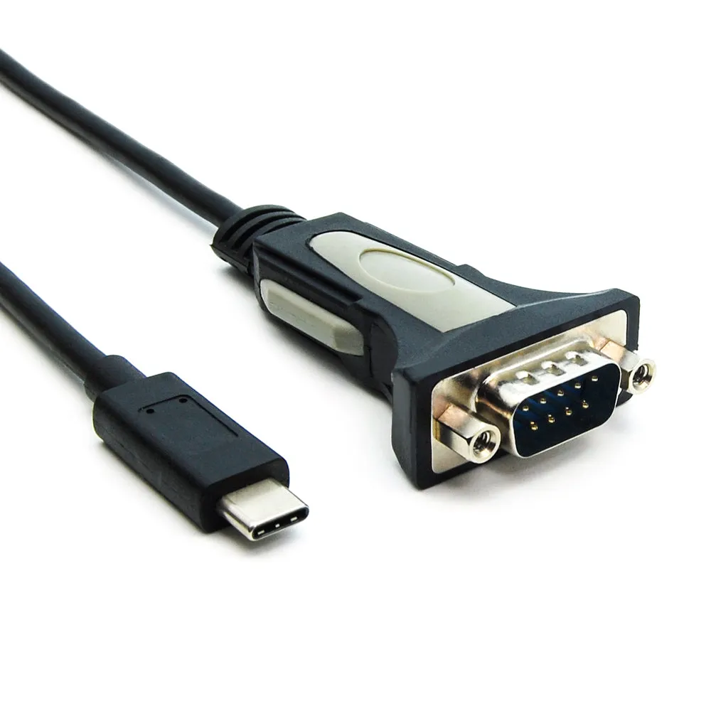 USB Type C to RS232 Serial Adapter DB9-Male/ Hex Nut, FTDI Chipset