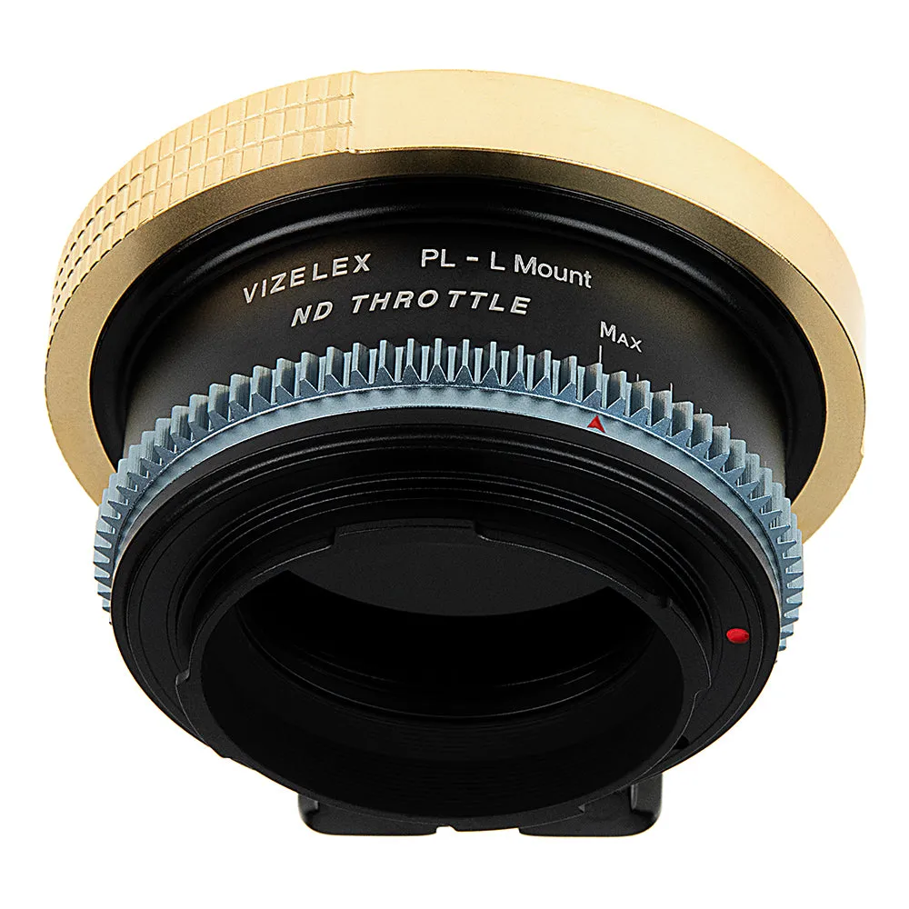 Vizelex ND Throttle Cine Lens Mount Adapter - Compatible with Arri PL (Positive Lock) Mount Lenses to Leica L-Mount Alliance Mirrorless Cameras with Built-In Variable ND Filter (2 to 8 Stops)