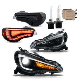 VLAND Headlights With D2H Bulbs Tail Lights Combo For Toyota 86 GT86 Subaru BRZ Scion FRS 2012-2020