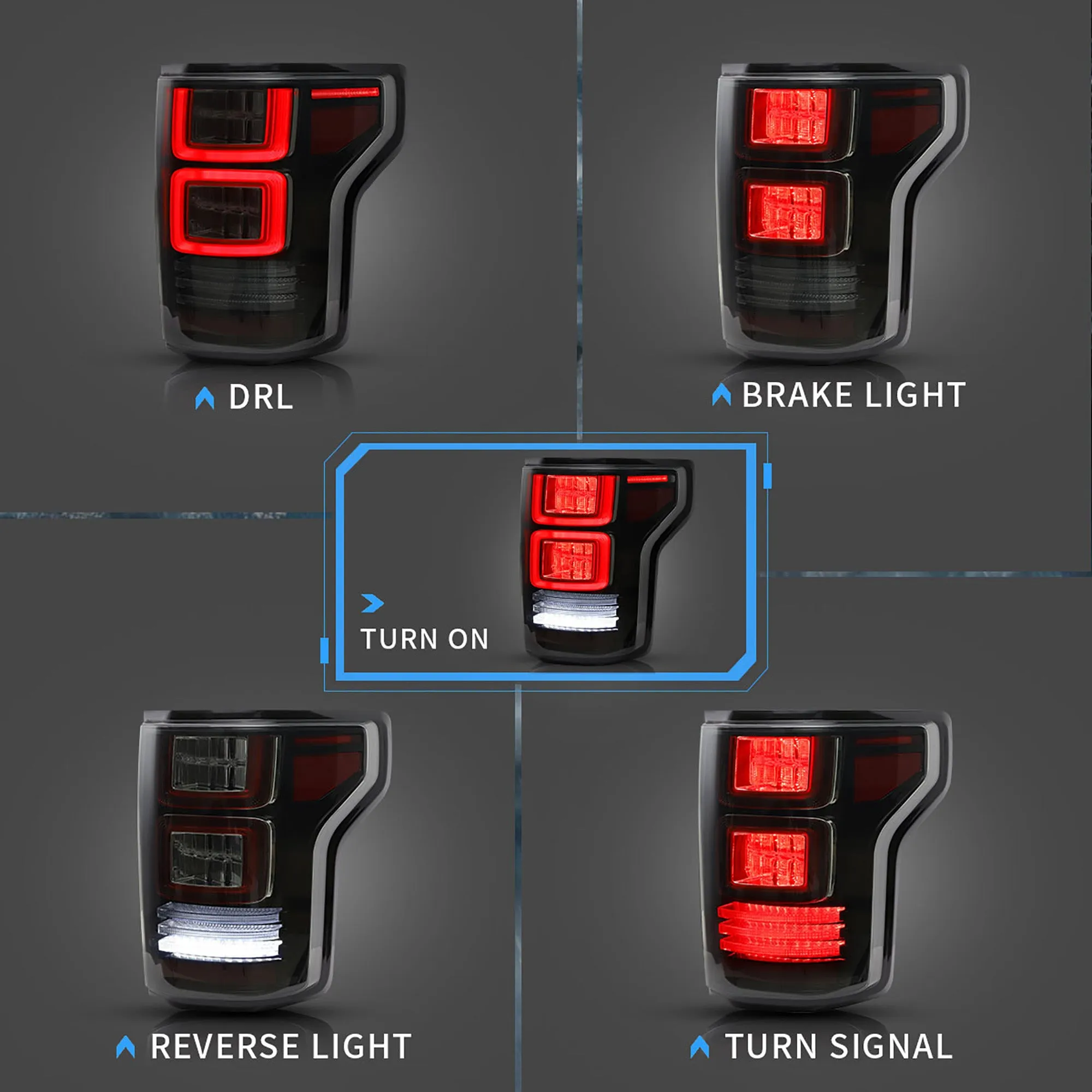 VLAND LED Headlights and Tail Lights For Ford F150 13th Gen Pickup 2015-2017 / F150 SVT RAPTOR 2016-2021