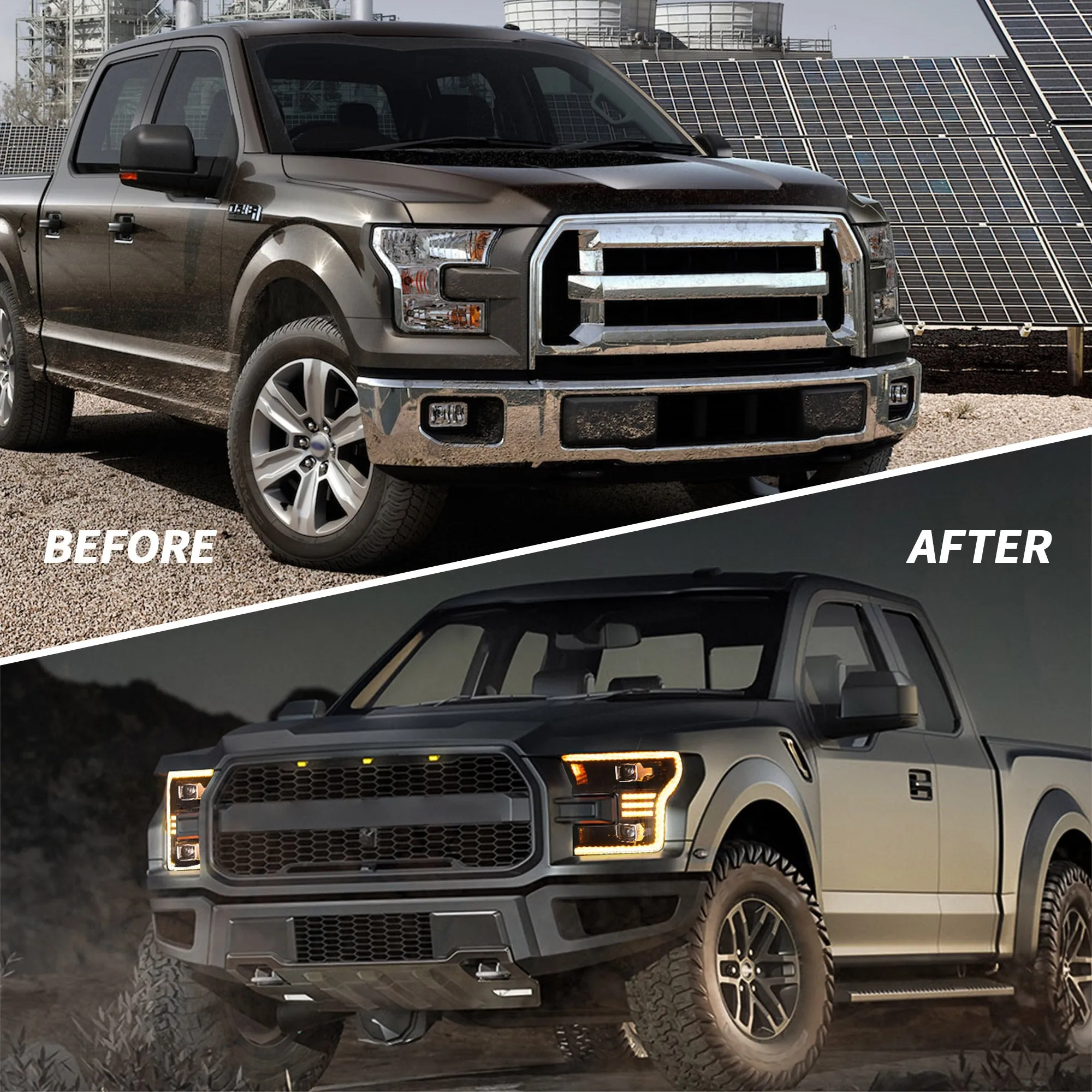 VLAND LED Headlights and Tail Lights For Ford F150 13th Gen Pickup 2015-2017 / F150 SVT RAPTOR 2016-2021