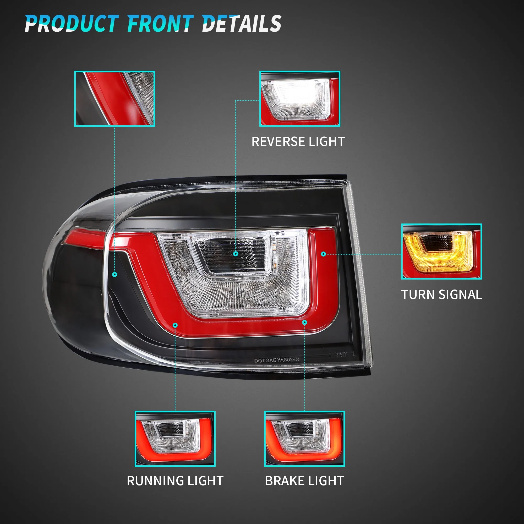 VLAND LED Headlights With Grille and Taillights with Bulbs For Toyota Fj Cruiser 2007-2023
