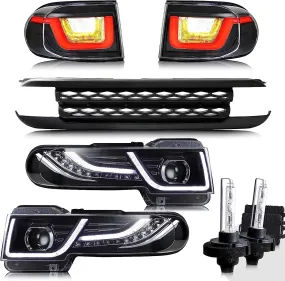 VLAND LED Headlights With Grille and Taillights with Bulbs For Toyota Fj Cruiser 2007-2023