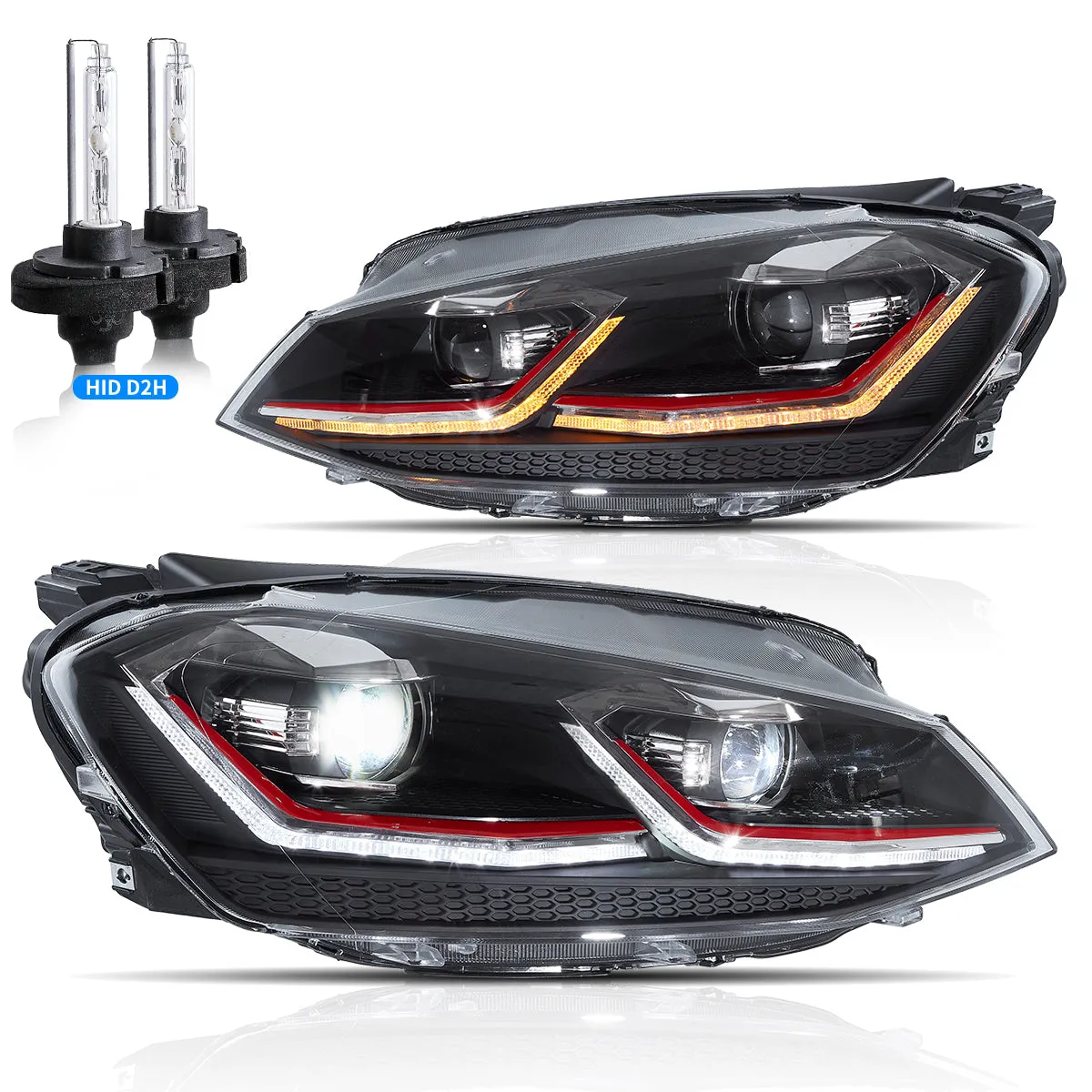 VLAND LED Projector Headlights For Volkswagen Golf MK7.5 2017-2020 (Europe is 2017-2020)