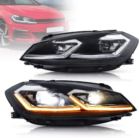 VLAND LED Projector Headlights For Volkswagen Golf MK7.5 2017-2020 (Europe is 2017-2020)