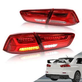 VLAND LED Tail Lights For Mitsubishi Lancer EVO X 2008-2018 With Sequential Indicators