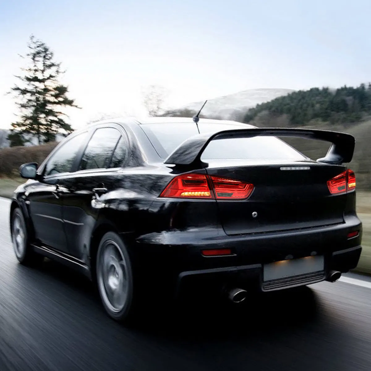 VLAND LED Tail Lights For Mitsubishi Lancer EVO X 2008-2018 With Sequential Indicators