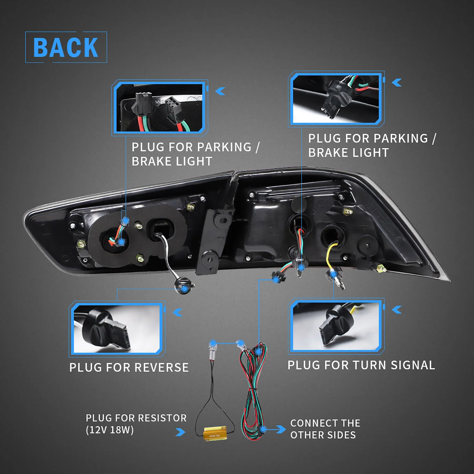 VLAND LED Tail Lights For Mitsubishi Lancer EVO X 2008-2018 With Sequential Indicators