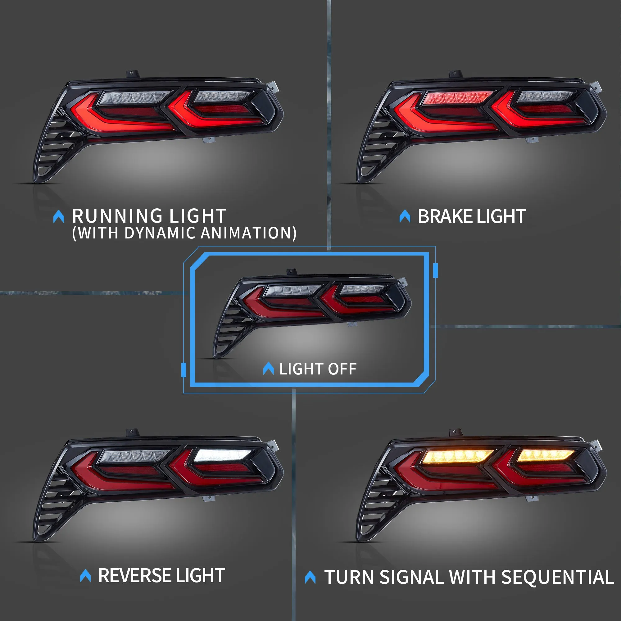 VLAND LED Taillights For Chevrolet Corvette C7 2014-2019 [DOT.]