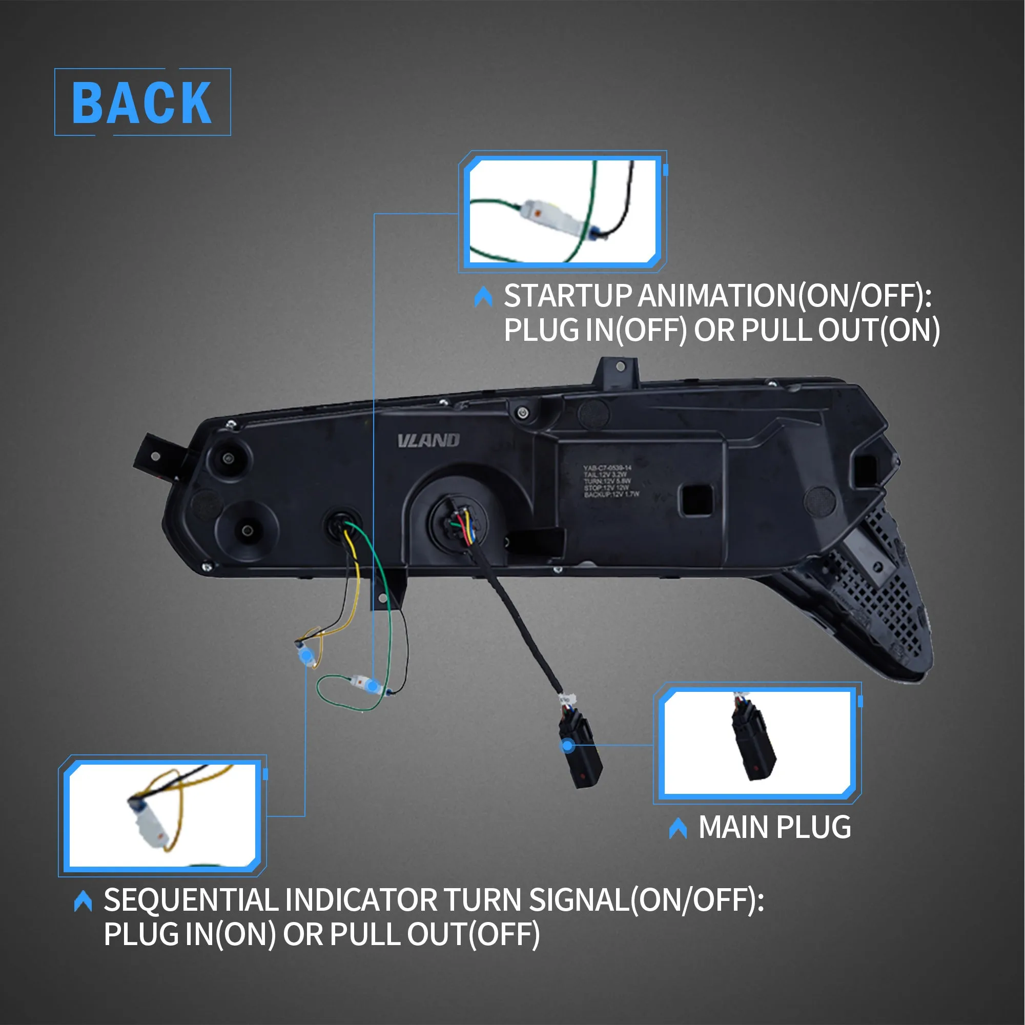 VLAND LED Taillights For Chevrolet Corvette C7 2014-2019 [DOT.]